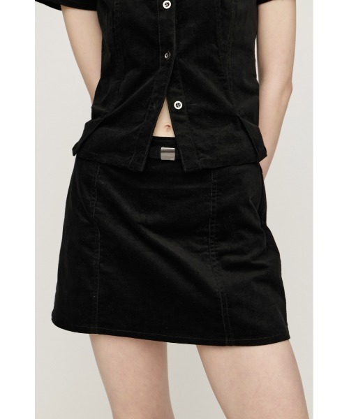 SLY(スライ)の「BELTED CORDUROY S/SKORT ベルテッドコーデュロイショートスコート 秋服 冬服(スカート・レディース・ブラック/ブラウン/ベージュ・0/1)」の8枚目の写真