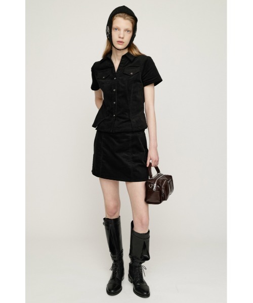 SLY(スライ)の「BELTED CORDUROY S/SKORT ベルテッドコーデュロイショートスコート 秋服 冬服(スカート・レディース・ブラック/ブラウン/ベージュ・0/1)」の9枚目の写真