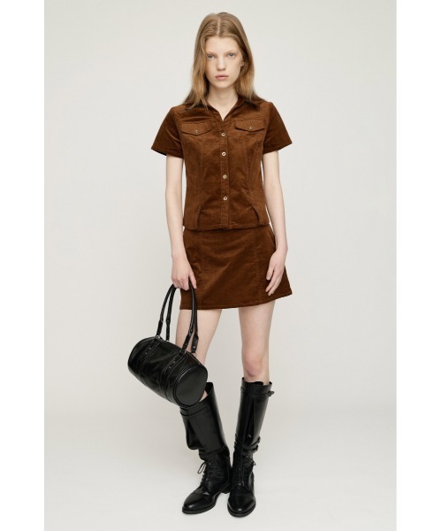 SLY(スライ)の「BELTED CORDUROY S/SKORT ベルテッドコーデュロイショートスコート 秋服 冬服(スカート・レディース・ブラック/ブラウン/ベージュ・0/1)」の13枚目の写真