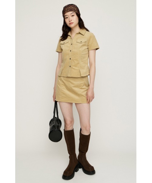 SLY(スライ)の「BELTED CORDUROY S/SKORT ベルテッドコーデュロイショートスコート 秋服 冬服(スカート・レディース・ブラック/ブラウン/ベージュ・0/1)」の16枚目の写真