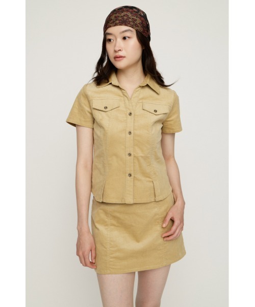 SLY(スライ)の「BELTED CORDUROY S/SKORT ベルテッドコーデュロイショートスコート 秋服 冬服(スカート・レディース・ブラック/ブラウン/ベージュ・0/1)」の19枚目の写真