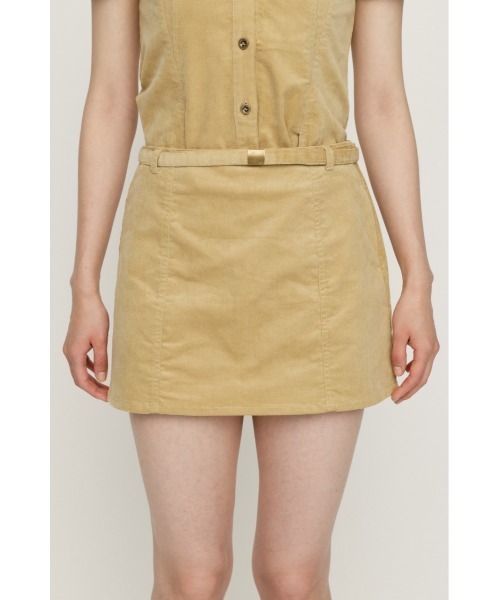 SLY(スライ)の「BELTED CORDUROY S/SKORT ベルテッドコーデュロイショートスコート 秋服 冬服(スカート・レディース・ブラック/ブラウン/ベージュ・0/1)」の20枚目の写真