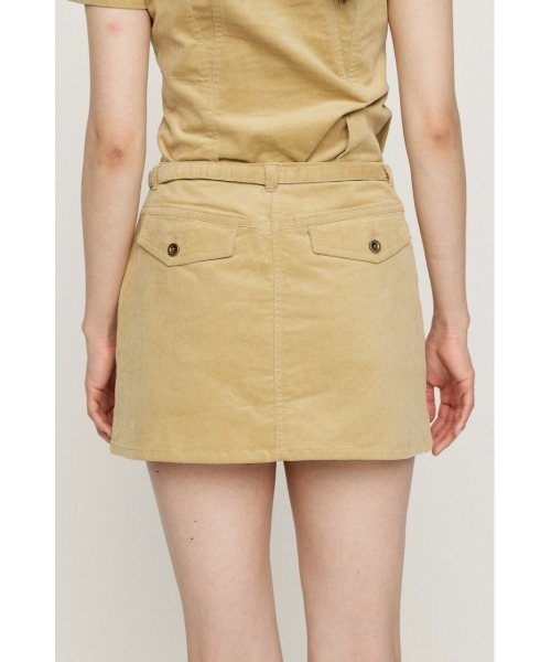 SLY(スライ)の「BELTED CORDUROY S/SKORT ベルテッドコーデュロイショートスコート 秋服 冬服(スカート・レディース・ブラック/ブラウン/ベージュ・0/1)」の5枚目の写真