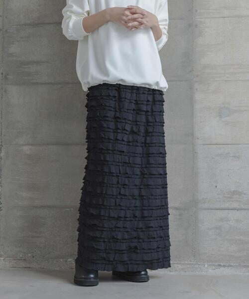 URBAN RESEARCH Sonny Label（アーバンリサーチサニーレーベル）の「『一部WEB限定サイズ』カットフリルナロースカート（スカート・レディース・ブラック・38/36/34/TALL）」の6枚目の写真