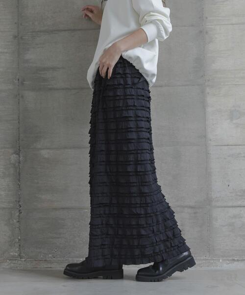 URBAN RESEARCH Sonny Label（アーバンリサーチサニーレーベル）の「『一部WEB限定サイズ』カットフリルナロースカート（スカート・レディース・ブラック・38/36/34/TALL）」の8枚目の写真