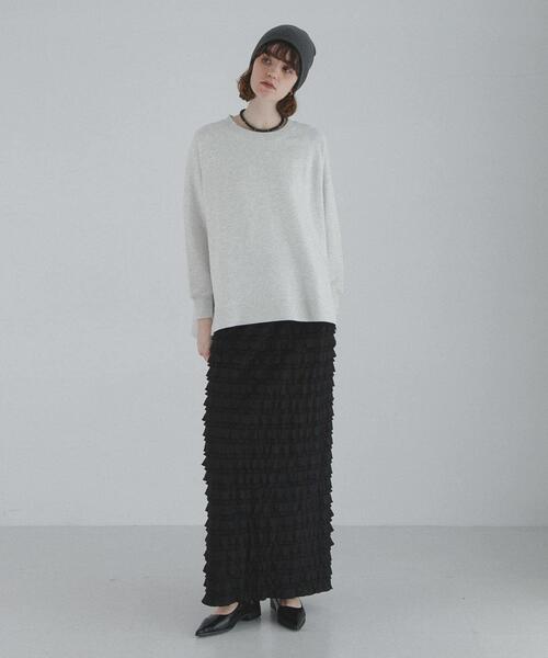 URBAN RESEARCH Sonny Label（アーバンリサーチサニーレーベル）の「『一部WEB限定サイズ』カットフリルナロースカート（スカート・レディース・ブラック・38/36/34/TALL）」の4枚目の写真