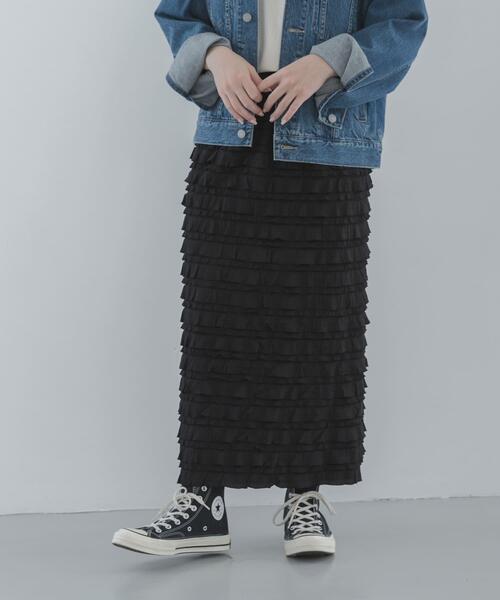 URBAN RESEARCH Sonny Label（アーバンリサーチサニーレーベル）の「『一部WEB限定サイズ』カットフリルナロースカート（スカート・レディース・ブラック・38/36/34/TALL）」の15枚目の写真