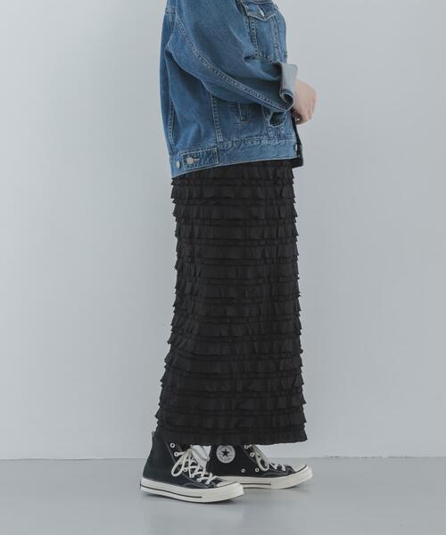 URBAN RESEARCH Sonny Label（アーバンリサーチサニーレーベル）の「『一部WEB限定サイズ』カットフリルナロースカート（スカート・レディース・ブラック・38/36/34/TALL）」の16枚目の写真