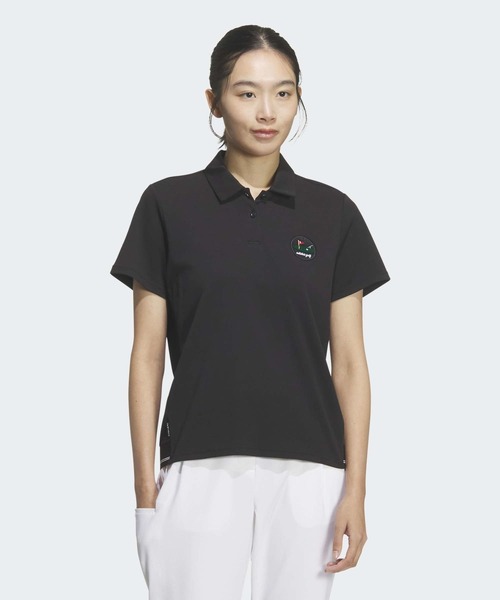 adidas(アディダス)の「ツイストニット半袖シャツ【adidas Golf/アディダスゴルフ】(ポロシャツ・レディース・ブラック・SMALL/MEDIUM/LARGE/X-LARGE)」の1枚目の写真