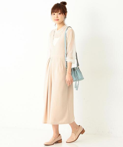 Another Edition（アナザーエディション）の「ワイドサロペット/ AEBFC WID  SALOPET◆（サロペット/オーバーオール・レディース・ベージュ/ネイビー・SMALL/MEDIUM）」の4枚目の写真