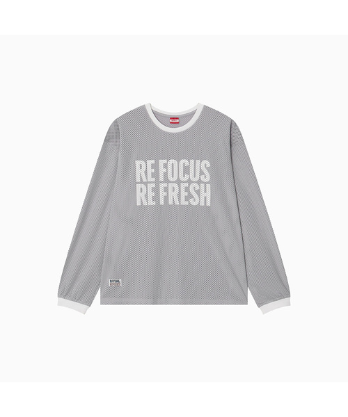 MENASOO(ミナス)の「Refocus Mesh Round Neck T Shirt_Gray(Tシャツ/カットソー・レディース・グレー・FREE/2)」の1枚目の写真
