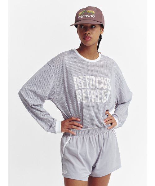 MENASOO(ミナス)の「Refocus Mesh Round Neck T Shirt_Gray(Tシャツ/カットソー・レディース・グレー・FREE/2)」の2枚目の写真