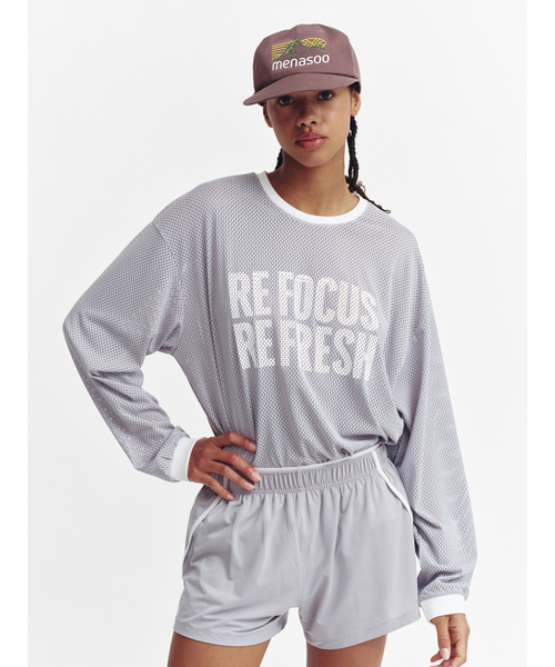 MENASOO(ミナス)の「Refocus Mesh Round Neck T Shirt_Gray(Tシャツ/カットソー・レディース・グレー・FREE/2)」の3枚目の写真
