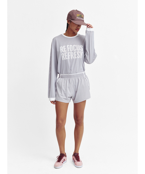 MENASOO(ミナス)の「Refocus Mesh Round Neck T Shirt_Gray(Tシャツ/カットソー・レディース・グレー・FREE/2)」の4枚目の写真