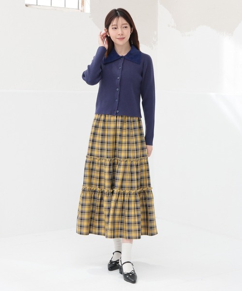 Honeys(ハニーズ)の「ロングティアードスカート(スカート・レディース・ネイビー系1/イエロー系その他2/ベージュ系その他2・L/LL/M/S)」の10枚目の写真