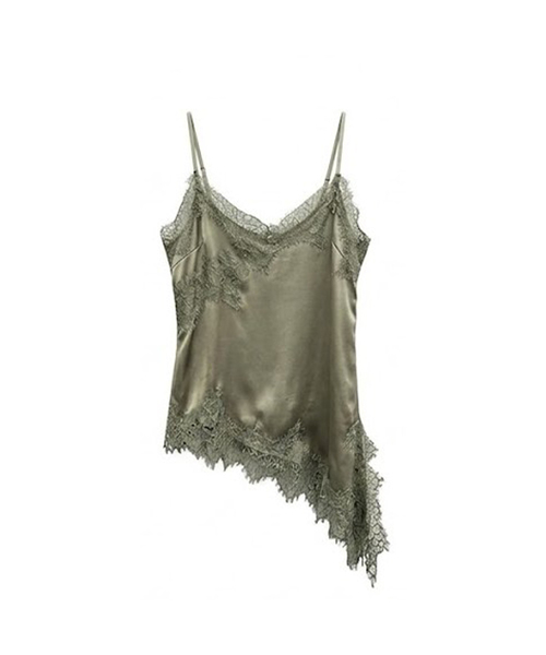 PROJECT WAVE（プロジェクトウェーブ）の「Cilly Satin Top [SORA]（Tシャツ/カットソー・レディース・カーキ/Beige/ブラック/スカイブルー/アイボリー・MEDIUM/SMALL）」の4枚目の写真