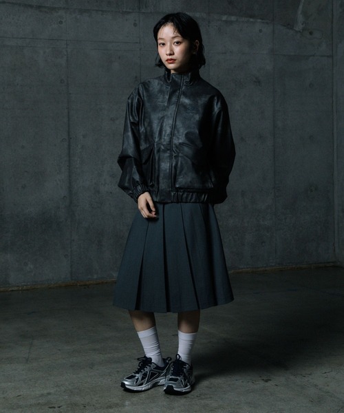 ALAND(エーランド)の「【UNISEX】ALAND×UMBRO/フェイクレザーブルゾン(ブルゾン・メンズ・ブラック系1/ブラック・SMALL/LARGE)」の6枚目の写真
