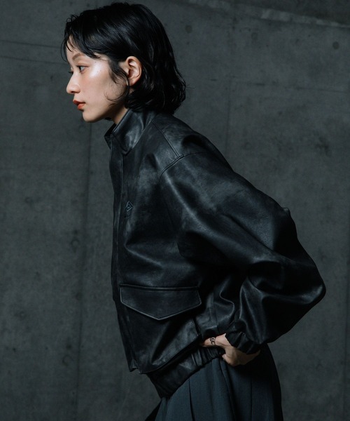 ALAND(エーランド)の「【UNISEX】ALAND×UMBRO/フェイクレザーブルゾン(ブルゾン・メンズ・ブラック系1/ブラック・SMALL/LARGE)」の11枚目の写真