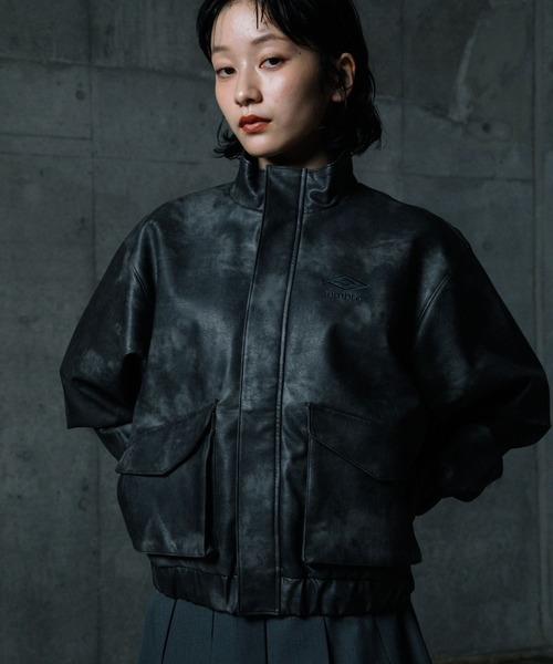 ALAND(エーランド)の「【UNISEX】ALAND×UMBRO/フェイクレザーブルゾン(ブルゾン・メンズ・ブラック系1/ブラック・SMALL/LARGE)」の13枚目の写真