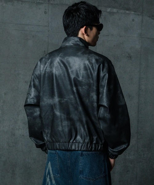 ALAND(エーランド)の「【UNISEX】ALAND×UMBRO/フェイクレザーブルゾン(ブルゾン・メンズ・ブラック系1/ブラック・SMALL/LARGE)」の4枚目の写真