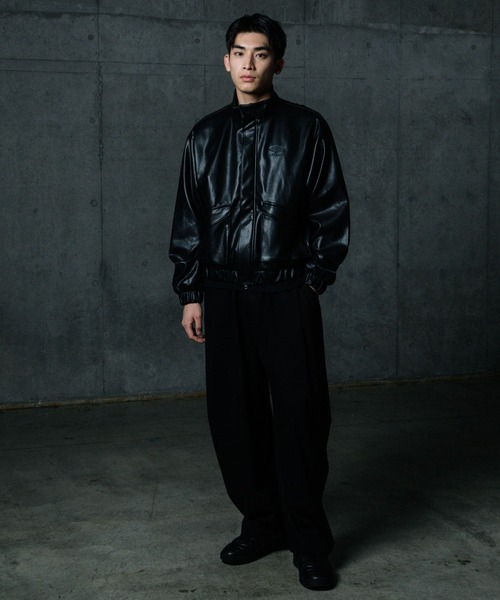 ALAND(エーランド)の「【UNISEX】ALAND×UMBRO/フェイクレザーブルゾン(ブルゾン・メンズ・ブラック系1/ブラック・SMALL/LARGE)」の15枚目の写真