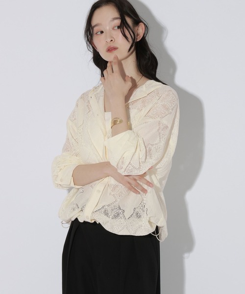 LAKOLE(ラコレ)の「ドロストレースフードシャツ / 1056695(シャツ/ブラウス・レディース・オフホワイト/ブラウン/ブラック・FREE)」の14枚目の写真
