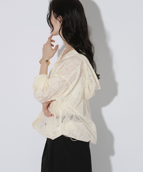 LAKOLE(ラコレ)の「ドロストレースフードシャツ / 1056695(シャツ/ブラウス・レディース・オフホワイト/ブラウン/ブラック・FREE)」の15枚目の写真
