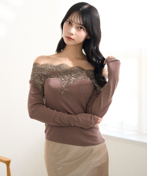 krahe（クレーエ）の「レース襟オフショルダーカットソー（Tシャツ/カットソー・レディース・キャメル/ブラック/モカ/ベージュ・FREE）」の3枚目の写真