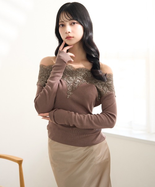 krahe（クレーエ）の「レース襟オフショルダーカットソー（Tシャツ/カットソー・レディース・キャメル/ブラック/モカ/ベージュ・FREE）」の13枚目の写真