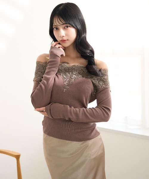 krahe（クレーエ）の「レース襟オフショルダーカットソー（Tシャツ/カットソー・レディース・キャメル/ブラック/モカ/ベージュ・FREE）」の7枚目の写真