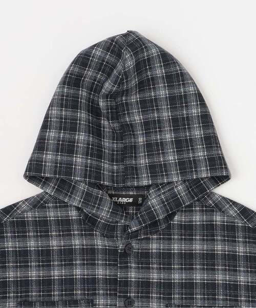 XLARGE KIDS(エクストララージキッズ)の「ドローイングOG チェックフードシャツ(シャツ/ブラウス・キッズ・ブラウン/ネイビー・130cm/120cm/110cm/140cm)」の8枚目の写真
