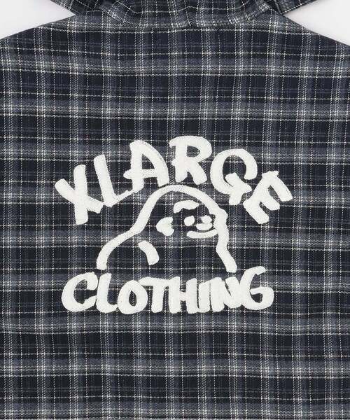 XLARGE KIDS(エクストララージキッズ)の「ドローイングOG チェックフードシャツ(シャツ/ブラウス・キッズ・ブラウン/ネイビー・130cm/120cm/110cm/140cm)」の12枚目の写真