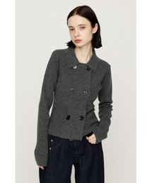 SLY(�X���C)��DOUBLE BUTTON KNIT JK �_�u���{�^���j�b�g�W���P�b�g �H��(�e�[���[�h�W���P�b�g)