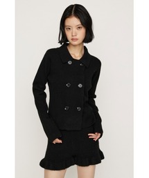 SLY(�X���C)��DOUBLE BUTTON KNIT JK �_�u���{�^���j�b�g�W���P�b�g �H��(�e�[���[�h�W���P�b�g)