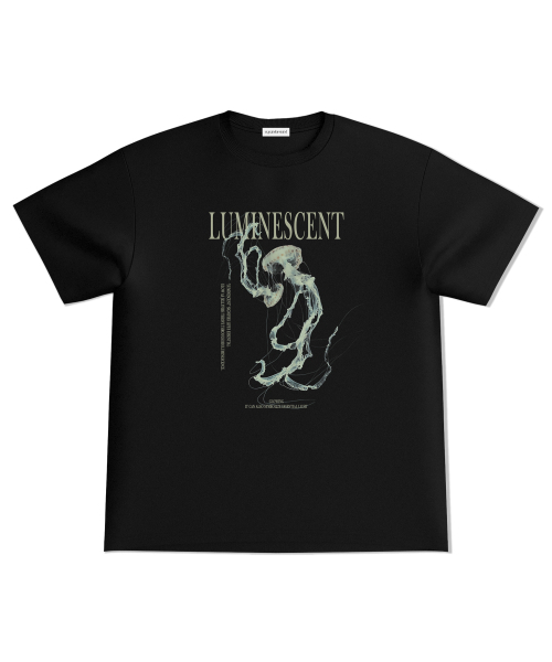 EYEUNDERSTAND(アイアンダスタンド)の「ジェリーフィッシュ ハーフTシャツ(ブラック)(Tシャツ/カットソー・メンズ・その他・MEDIUM/LARGE)」の1枚目の写真