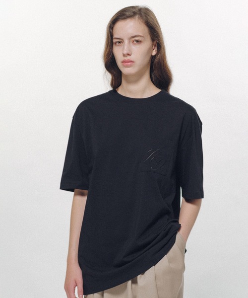 KEISUKEYOSHIDA(ケイスケヨシダ)の「Pocket SS T-shirt(Tシャツ/カットソー・レディース・ブラック/ホワイト・L/M)」の2枚目の写真