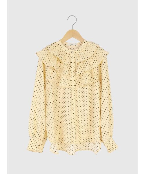 FIKA.(フィーカ)の「Dot frills blouse(シャツ/ブラウス・レディース・ダークブラウン/ベージュ/ブラック・MEDIUM)」の4枚目の写真
