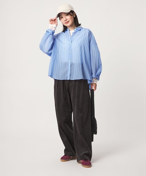green label relaxing(グリーンレーベルリラクシング)の「【WEB限定】<at ease>コーデュロイ タック パンツ(その他パンツ・レディース・ナチュラル/ライトブルー/ダークグレー/ライトピンク・SHORT/38/36)」の13枚目の写真