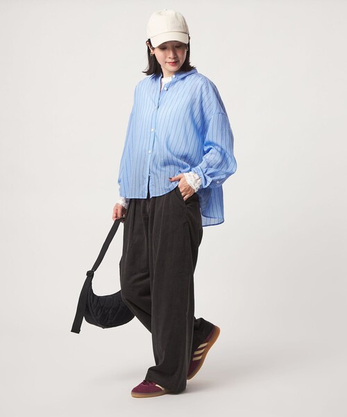 green label relaxing(グリーンレーベルリラクシング)の「【WEB限定】<at ease>コーデュロイ タック パンツ(その他パンツ・レディース・ナチュラル/ライトブルー/ダークグレー/ライトピンク・SHORT/38/36)」の14枚目の写真