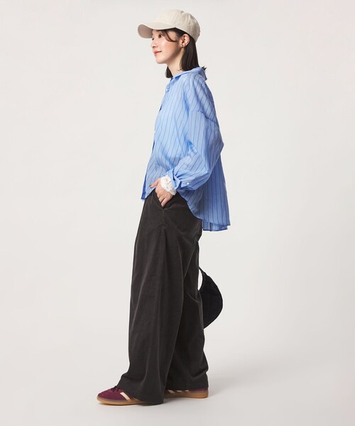 green label relaxing(グリーンレーベルリラクシング)の「【WEB限定】<at ease>コーデュロイ タック パンツ(その他パンツ・レディース・ナチュラル/ライトブルー/ダークグレー/ライトピンク・SHORT/38/36)」の15枚目の写真