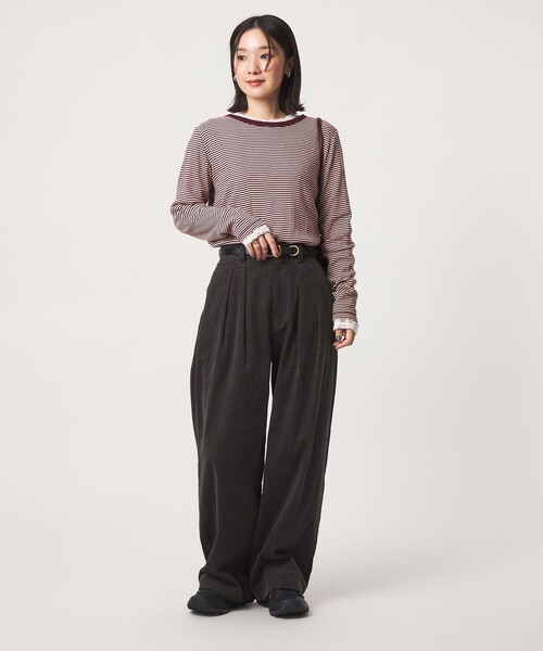green label relaxing(グリーンレーベルリラクシング)の「【WEB限定】<at ease>コーデュロイ タック パンツ(その他パンツ・レディース・ナチュラル/ライトブルー/ダークグレー/ライトピンク・SHORT/38/36)」の16枚目の写真
