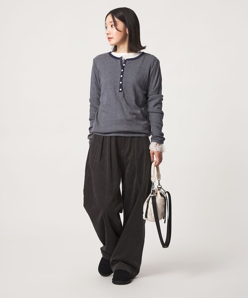 green label relaxing(グリーンレーベルリラクシング)の「【WEB限定】<at ease>コーデュロイ タック パンツ(その他パンツ・レディース・ナチュラル/ライトブルー/ダークグレー/ライトピンク・SHORT/38/36)」の18枚目の写真