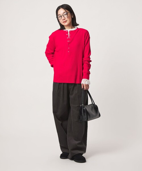 green label relaxing(グリーンレーベルリラクシング)の「【WEB限定】<at ease>コーデュロイ タック パンツ(その他パンツ・レディース・ナチュラル/ライトブルー/ダークグレー/ライトピンク・SHORT/38/36)」の19枚目の写真