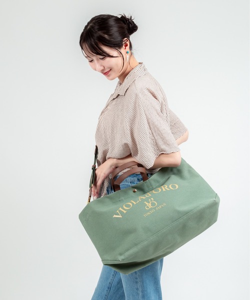 VIOLAd'ORO(ヴィオラドーロ)の「【VIOLAd'ORO/ヴィオラドーロ】帆布 キャンバスバッグ トートバッグ(トートバッグ・レディース・ベージュ/ネイビー/ブラック/ミント/ダークグレー・FREE)」の11枚目の写真