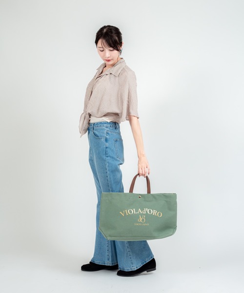 VIOLAd'ORO(ヴィオラドーロ)の「【VIOLAd'ORO/ヴィオラドーロ】帆布 キャンバスバッグ トートバッグ(トートバッグ・レディース・ベージュ/ネイビー/ブラック/ミント/ダークグレー・FREE)」の13枚目の写真