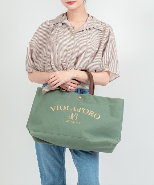 VIOLAd'ORO(ヴィオラドーロ)の「【VIOLAd'ORO/ヴィオラドーロ】帆布 キャンバスバッグ トートバッグ(トートバッグ・レディース・ベージュ/ネイビー/ブラック/ミント/ダークグレー・FREE)」の12枚目の写真