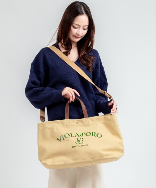 VIOLAd'ORO(ヴィオラドーロ)の「【VIOLAd'ORO/ヴィオラドーロ】帆布 キャンバスバッグ トートバッグ(トートバッグ・レディース・ベージュ/ネイビー/ブラック/ミント/ダークグレー・FREE)」の17枚目の写真