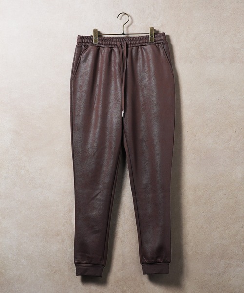 jiggys shop(ジギーズショップ)の「フェイクレザー ジャージ ジョガーパンツ(その他パンツ・メンズ・ブラック・MEDIUM/LARGE/X-LARGE)」の2枚目の写真