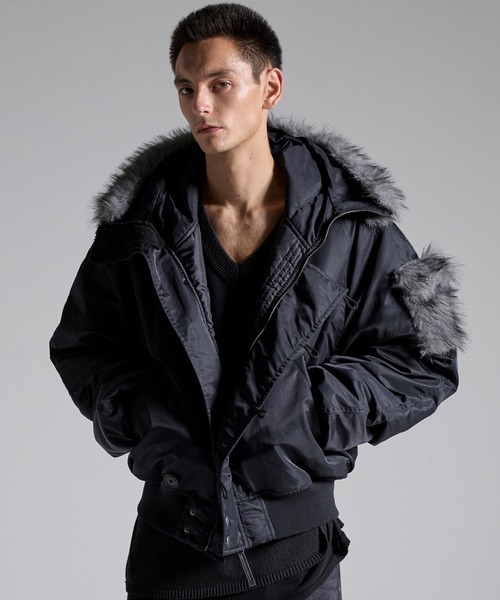 GRANCY(グランシー)の「【GRANCY】ファーポケットデザインフェードN2Bジャケット / Furpocket Design Faded N2B Jacket(ダウンジャケット/コート・メンズ・ブラック/カーキ・L/M/S)」の1枚目の写真