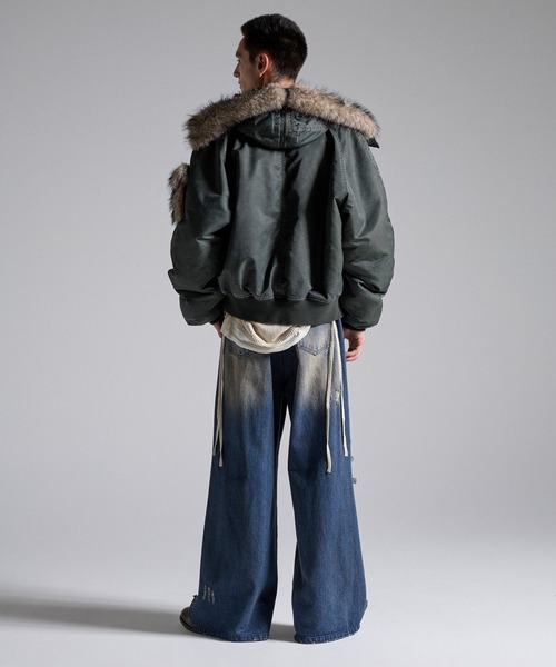 GRANCY(グランシー)の「【GRANCY】ファーポケットデザインフェードN2Bジャケット / Furpocket Design Faded N2B Jacket(ダウンジャケット/コート・メンズ・ブラック/カーキ・L/M/S)」の9枚目の写真